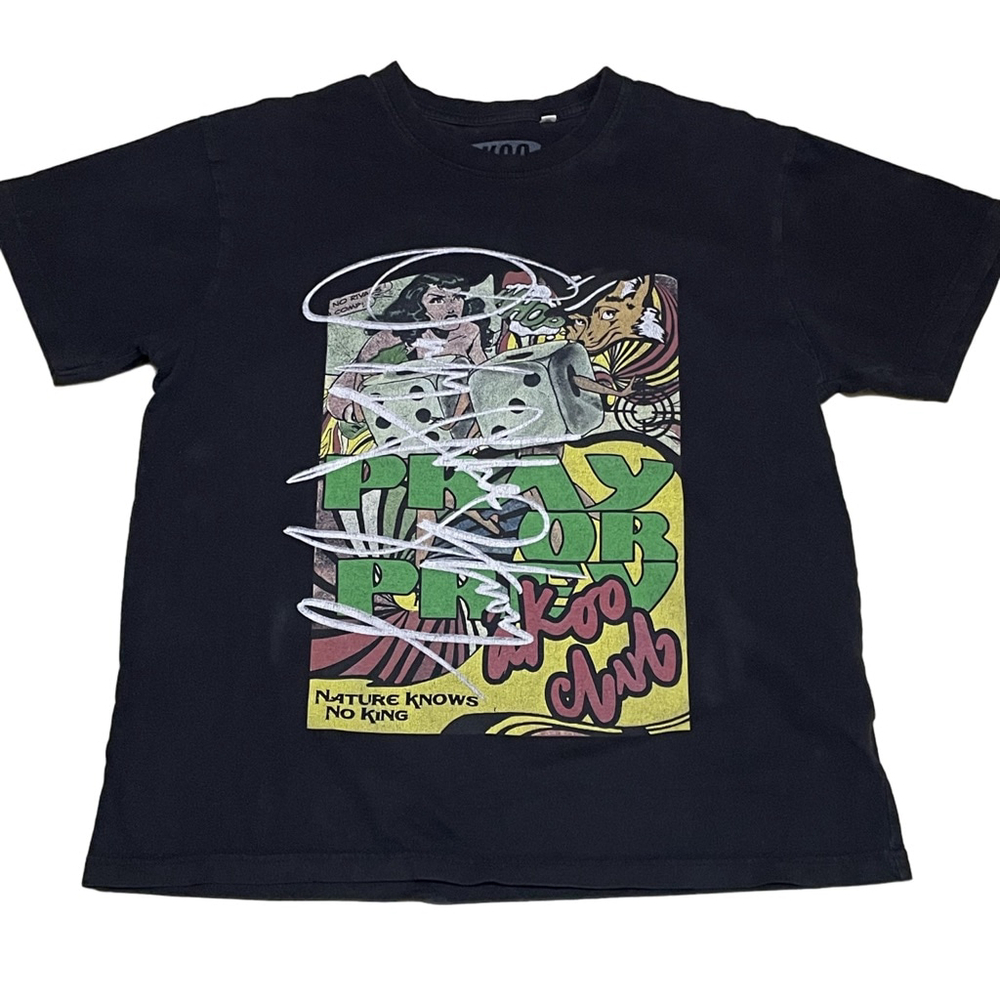 Men's AKOO Black Green Graphic Short Sleeve Tee M